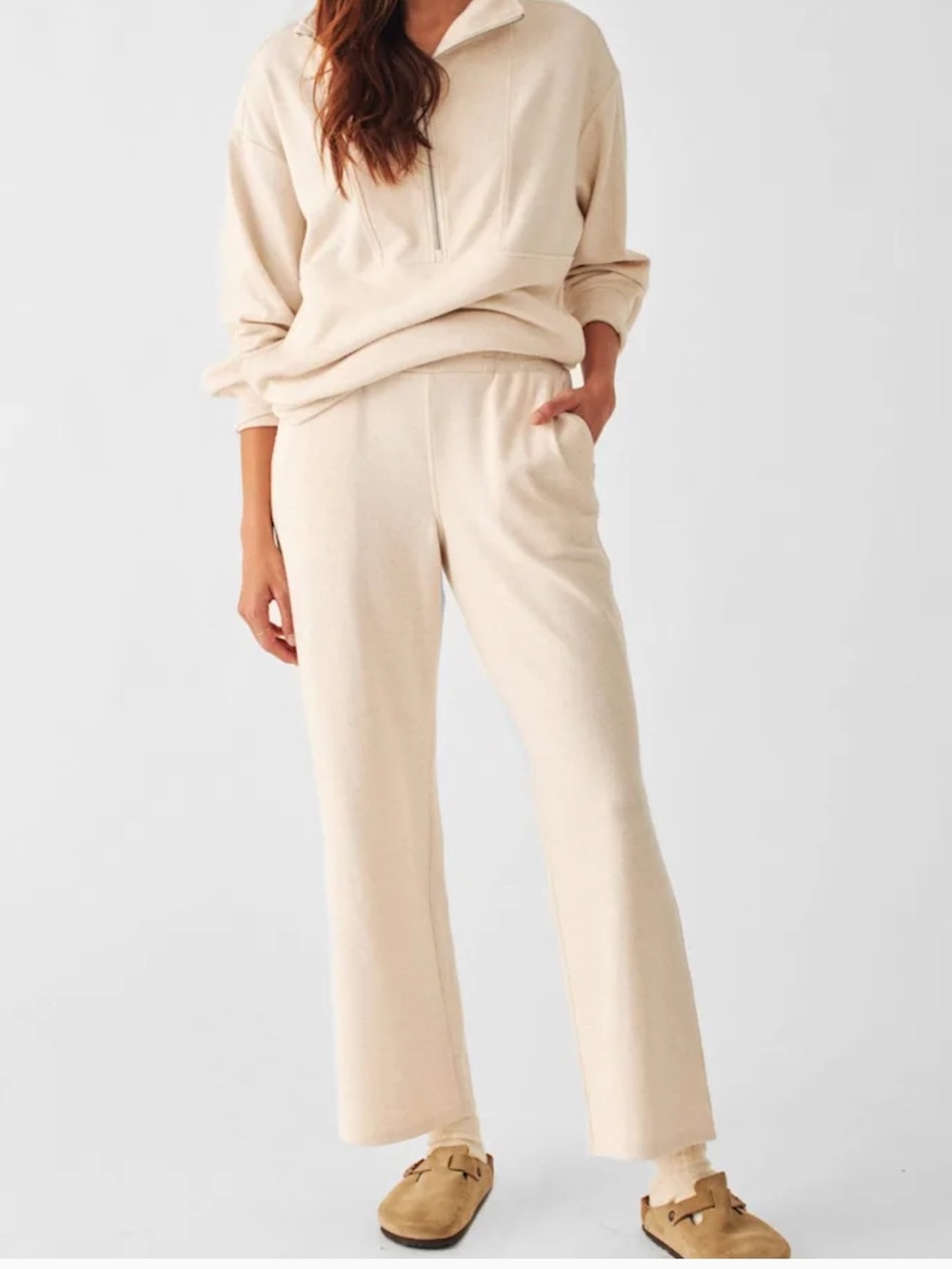 Faherty Brand Legend Lounge Set Organic Cotton Blend Top Size M & Bottoms Size S